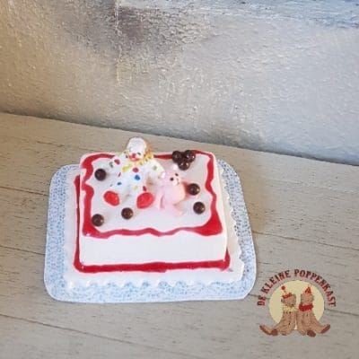 Baby/kindertaart wit/roze