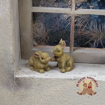 Miniatuur konijntjes set – 2 stuks