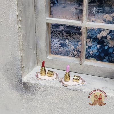 Miniatuur lipstick - goudkleurig - 1:12