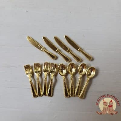 Miniatuur bestek van metaal 4 sets – 1:12
